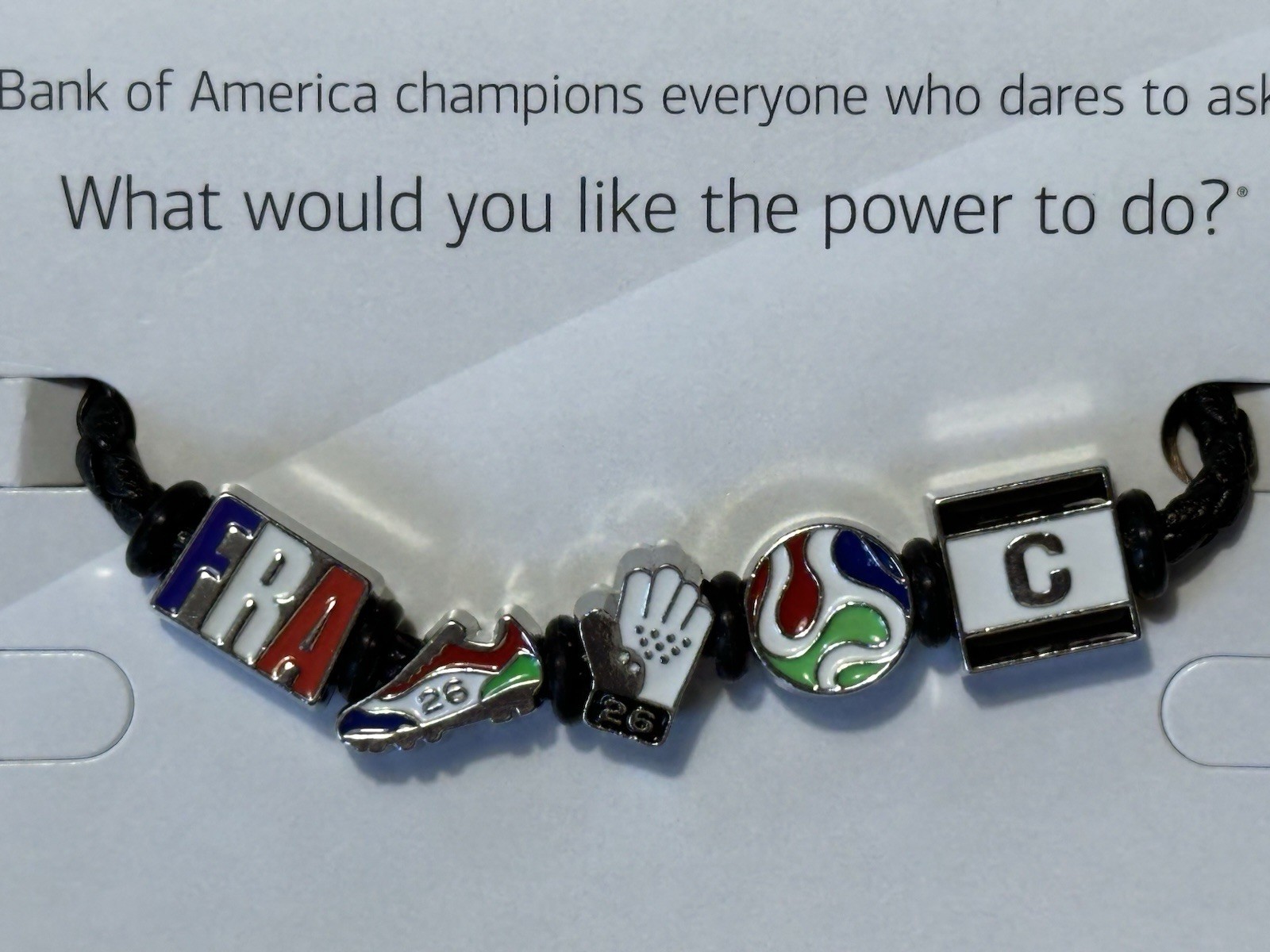 Bank of America FIFA World Cup 2026 France Cord Charm Bracelet