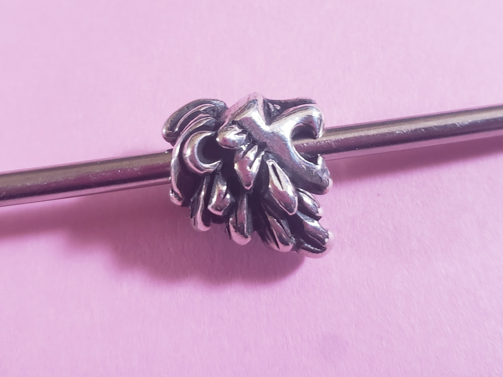 HTF! Gently Pre-owned Trollbeads World Tour South Africa Lion Head Ster Sil Bead