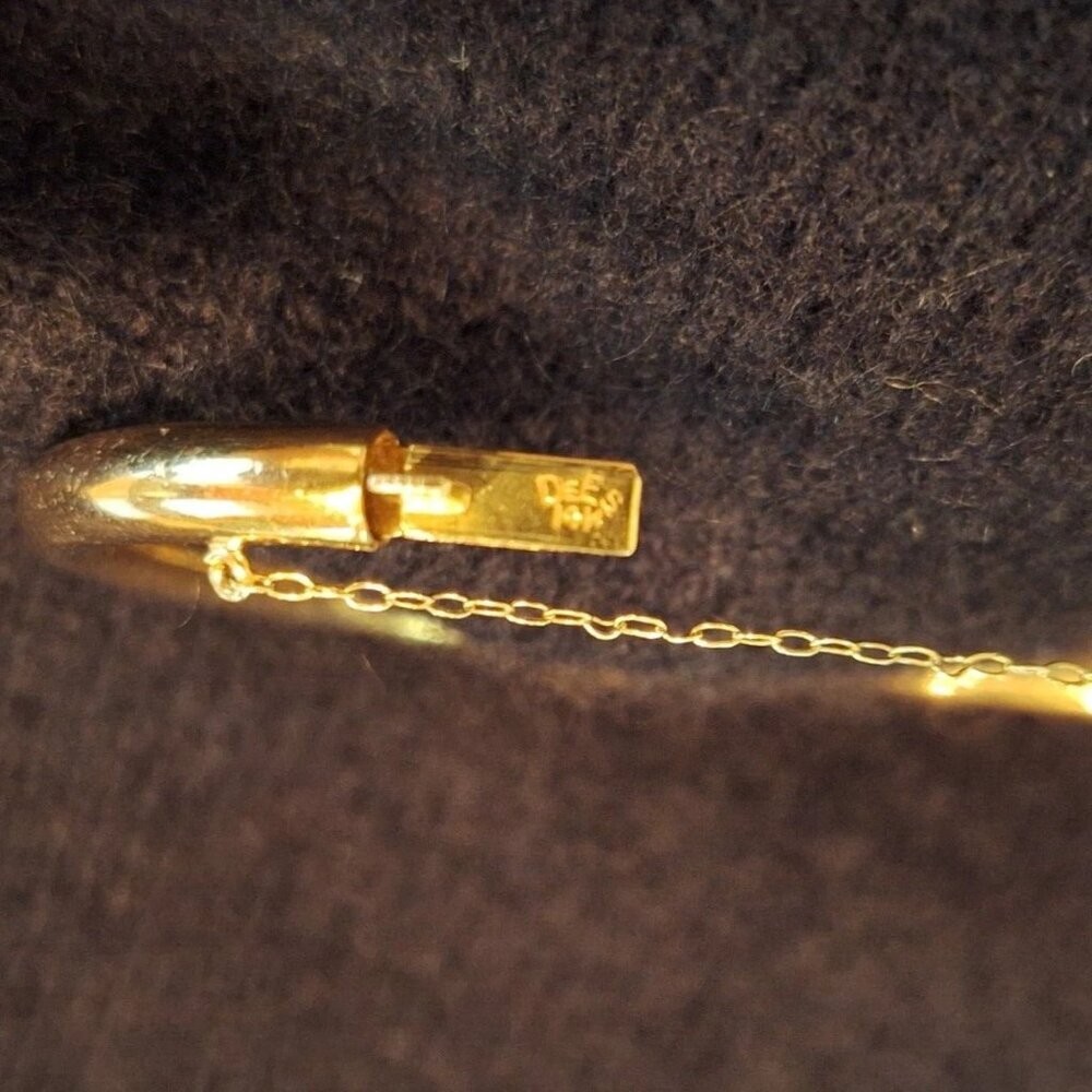 VINTAGE~14K YELLOW GOLD~DIAMOND~BANGLE BRACELET~GREAT CONDITION