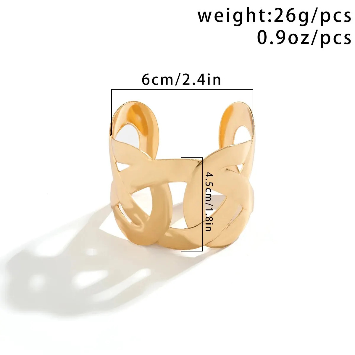 Vintage Geometric Cross Wide Cuff Bracelet for Women Chunky Gold Color Open Big
