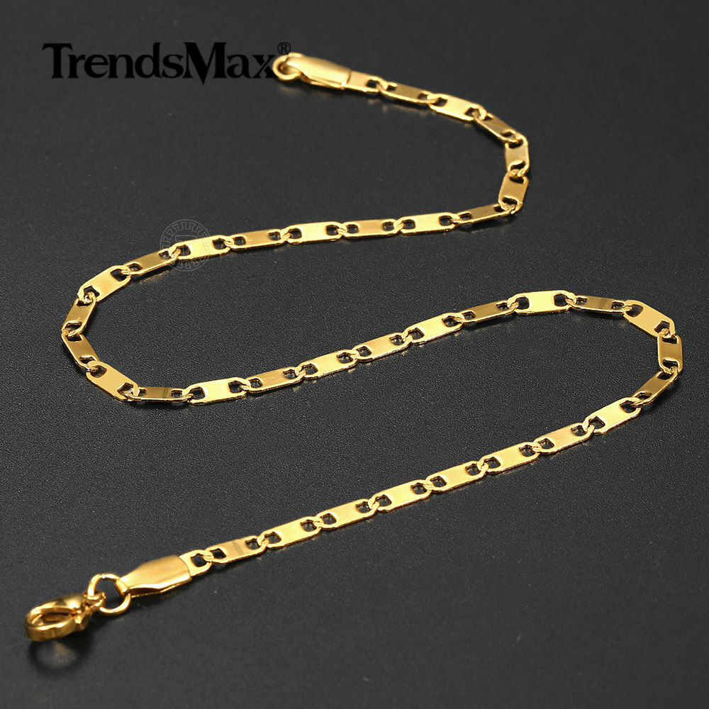 For Women 10″ Gold Plated Stainless Steel Chain Anklet Bracelet Figaro/Curb/Rope