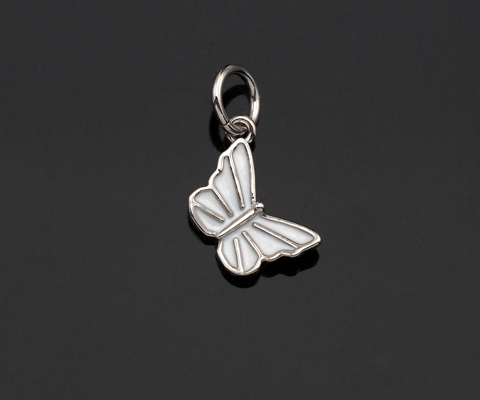 White Enamel CZ Micro Pave Butterfly Shape Pendant,Cubic Zirconia Butterfly,Y348