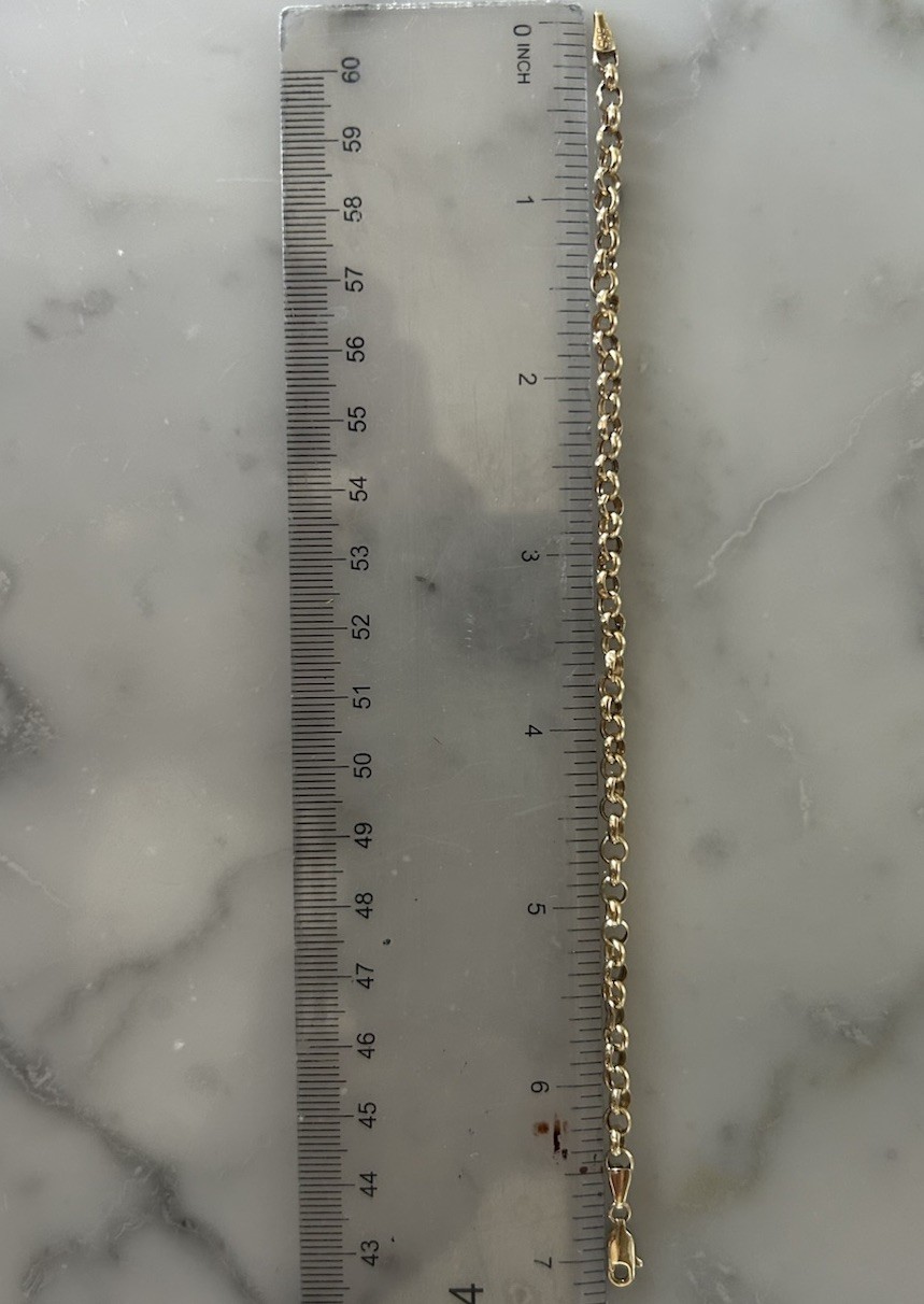 14k yellow gold Rolo bracelet 3 grams Lobster Clasp 7.25 inch