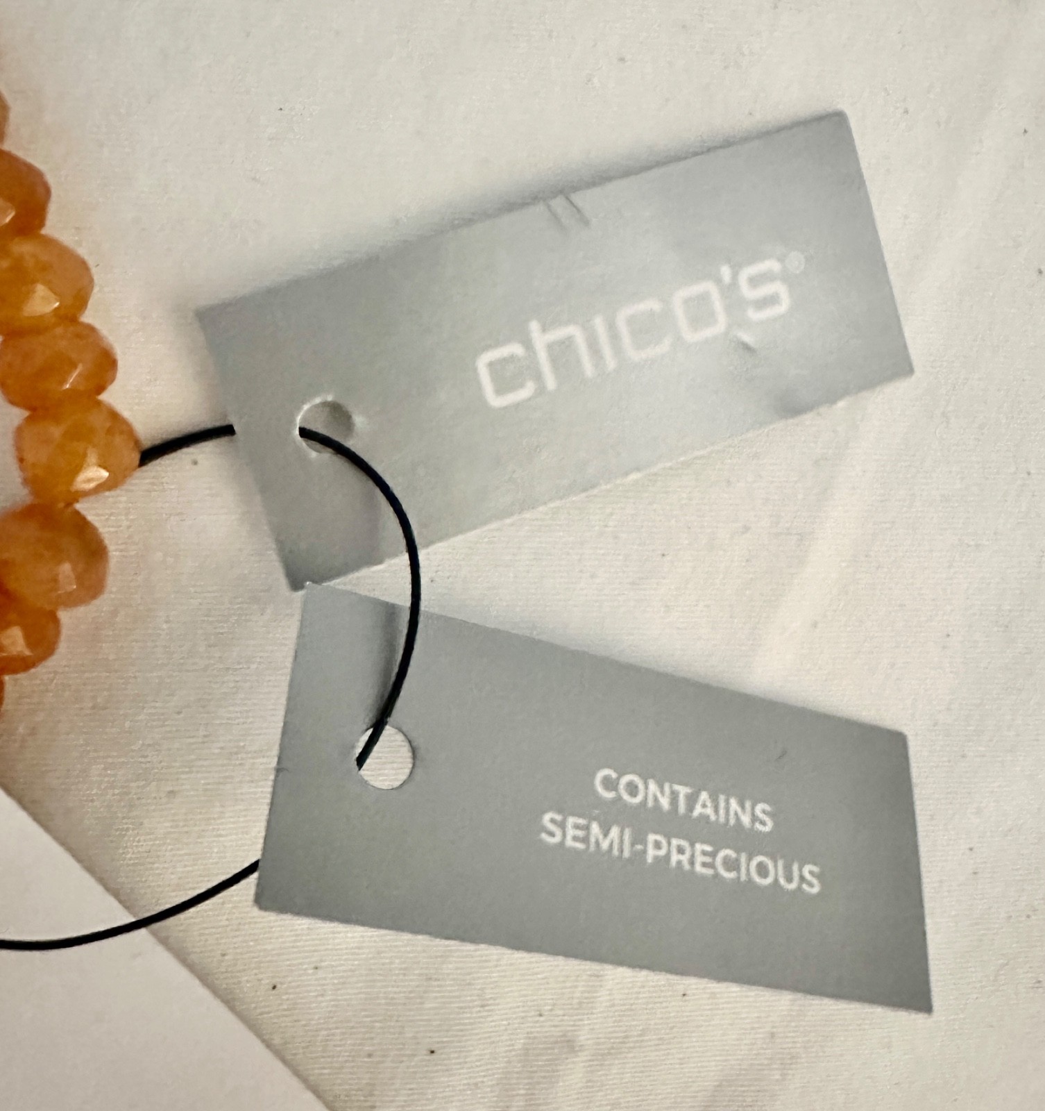 Chico’s Bracelet Semi Precious Beads w. Horse SHoe Charm NWT Equestrian
