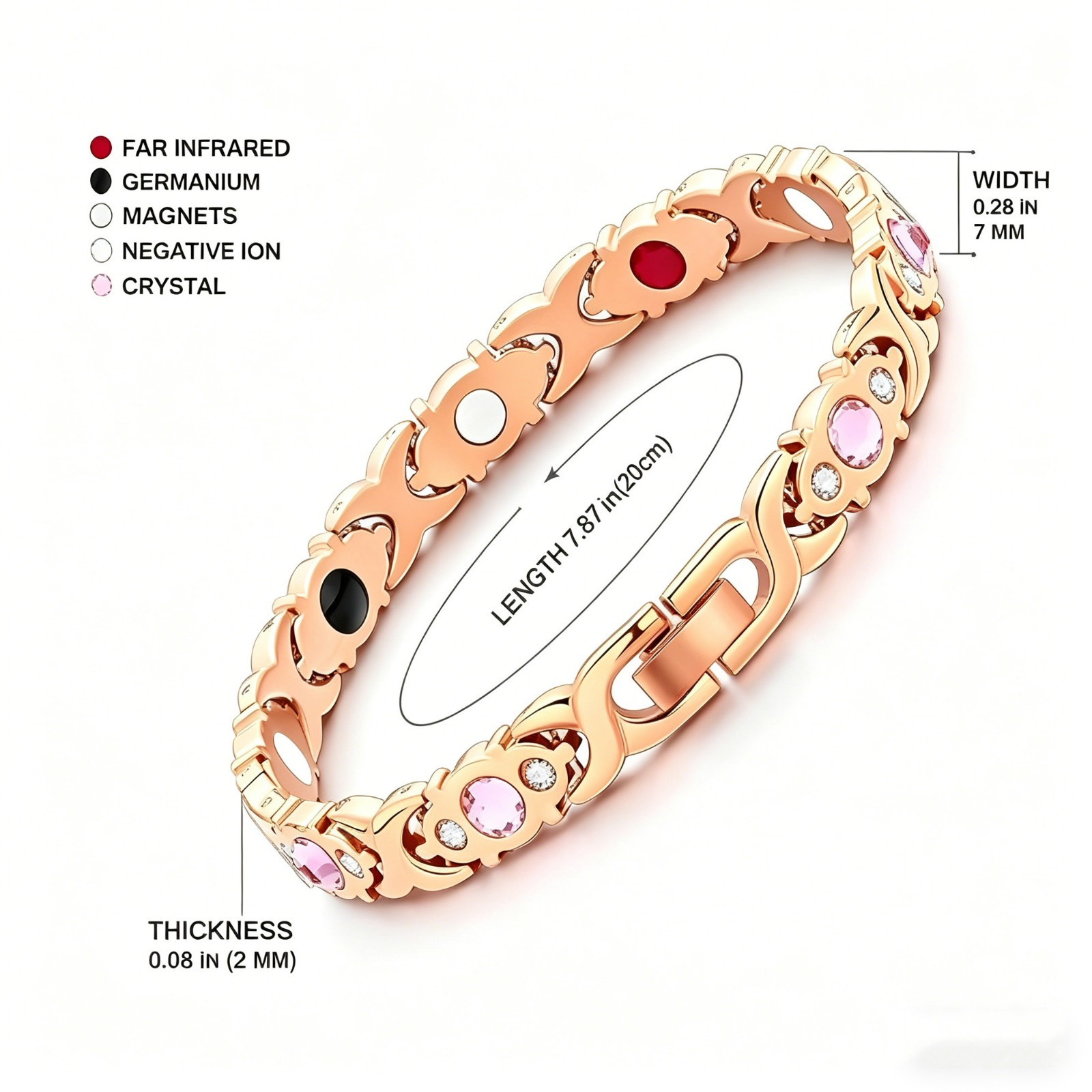 Energy Magnetic Bracelet Energy Healing Therapy Arthritis Pain Relief Women