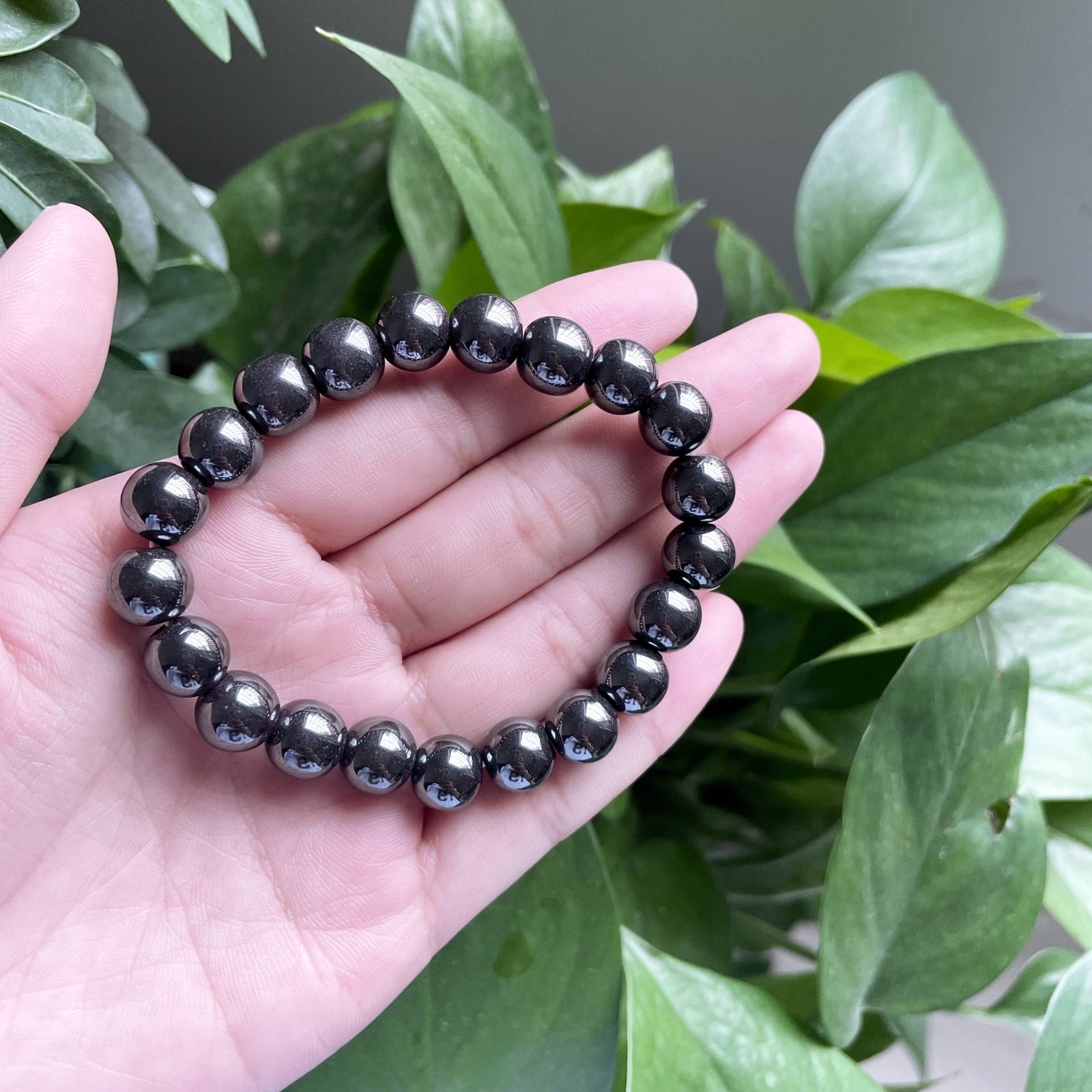 HEMATITE Bracelet Stretch Fit Handmade Crystal Gemstone 7.5″