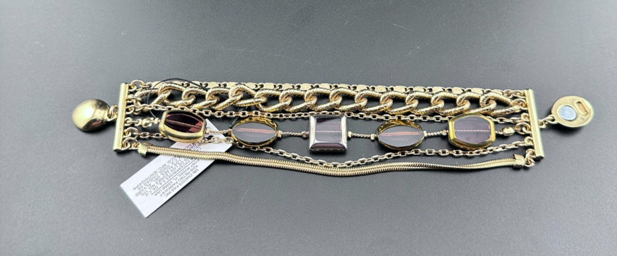 NWT Chico’s Goldtone Multi Strand Magnetic Clasp Bracelet – New – 7 inches