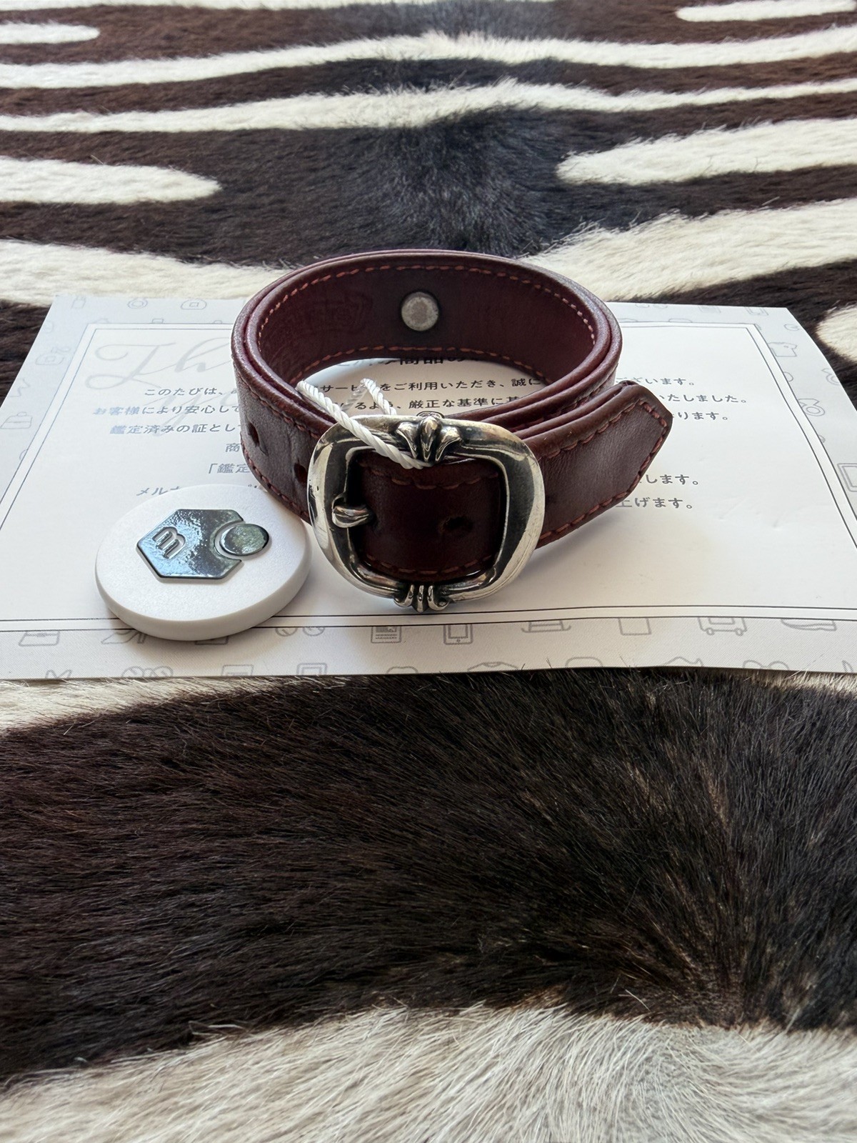 Leather Chrome Hearts Gungslinger Cross Ball Bracelet