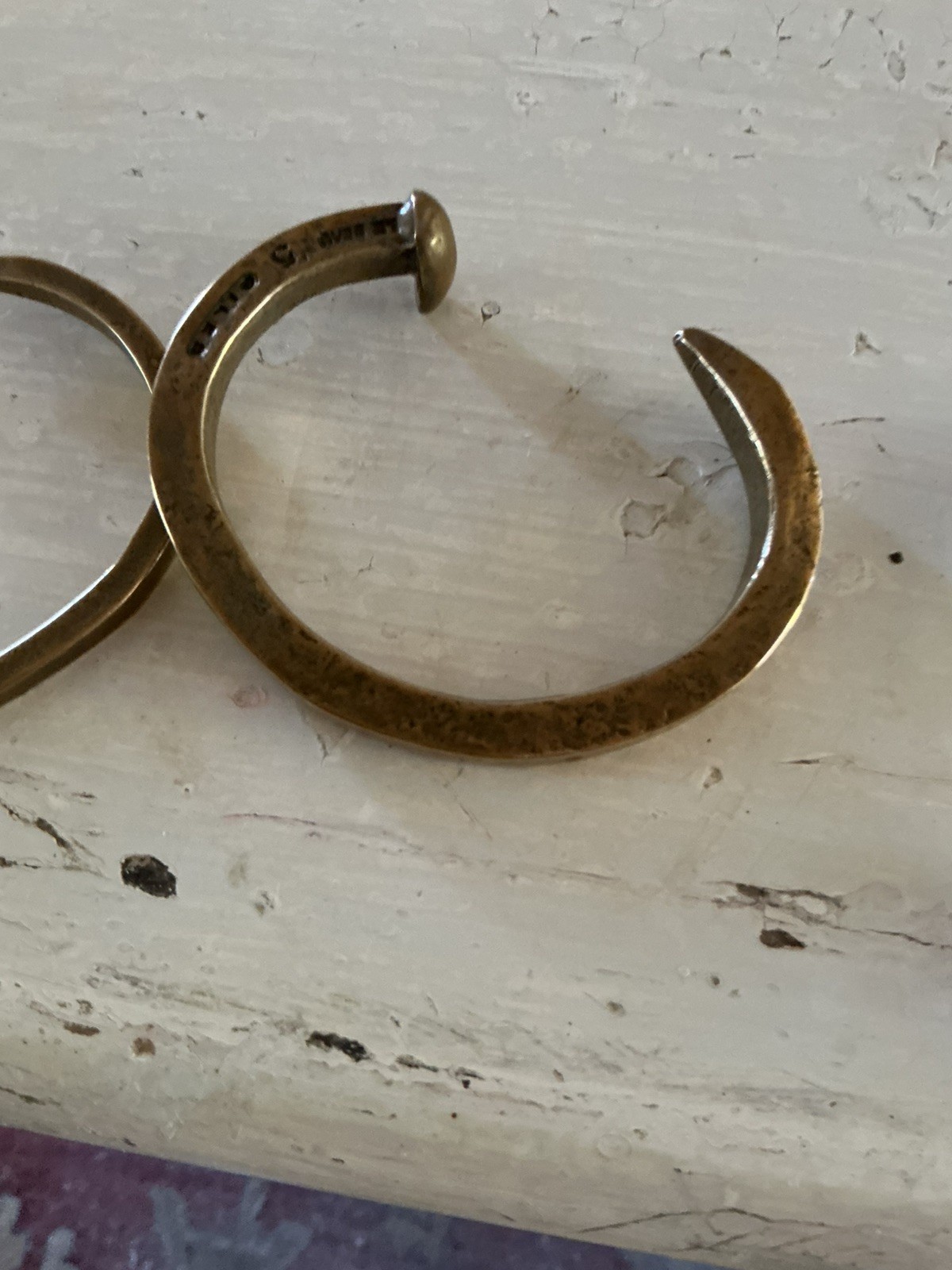Giles And Brother “Le Beau” Brass Railroad Spike Unisex Cuff Bracelet