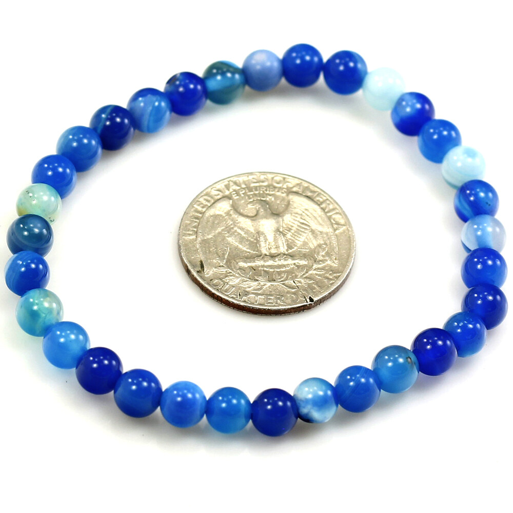 6MM Round Beaded Handmade Natural Gemstone Balance Stretch Bracelet Healing 7.5″