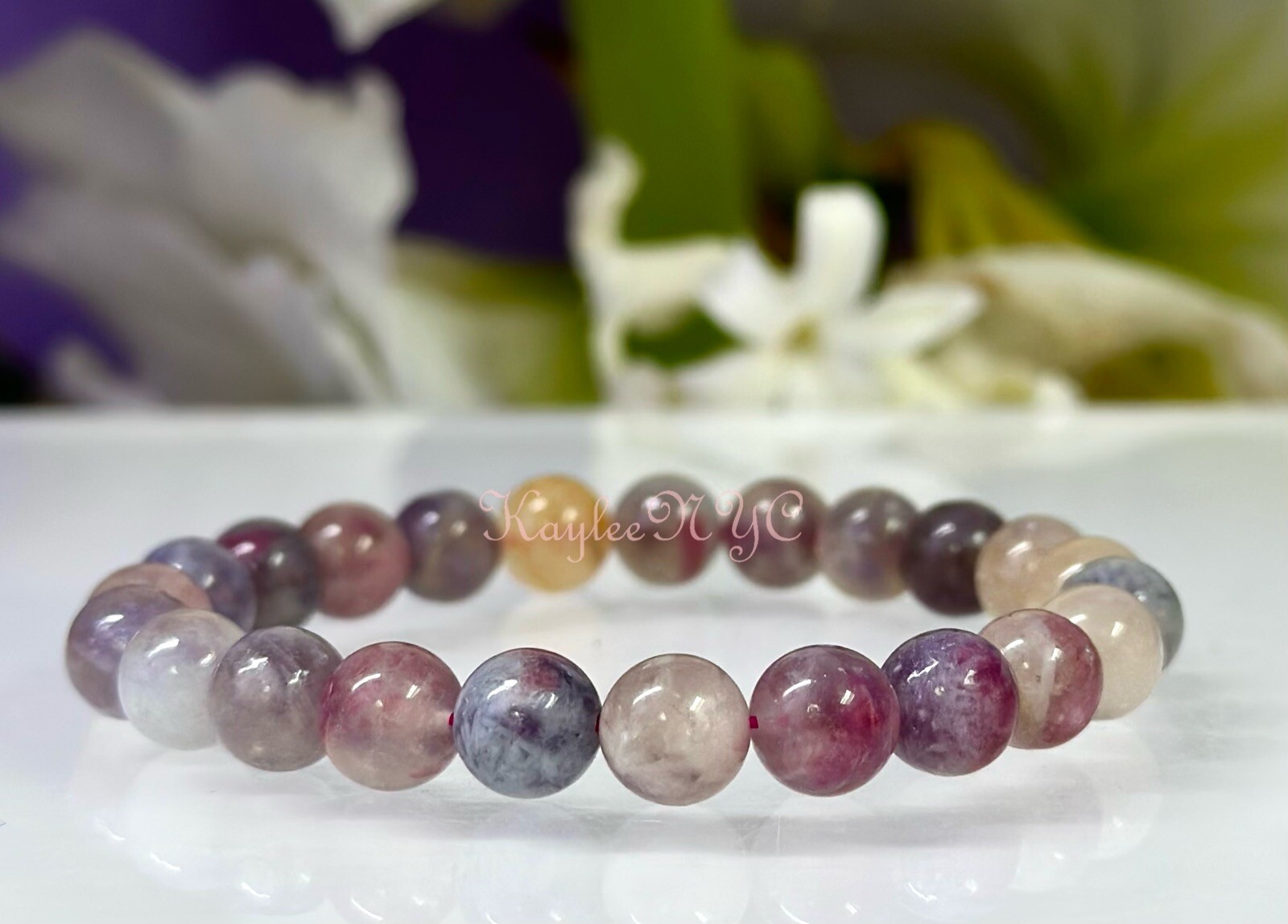 Wholesale 6 Pcs Natural Unicorn Stone 8mm 7.5” Crystal Stretch Bracelet