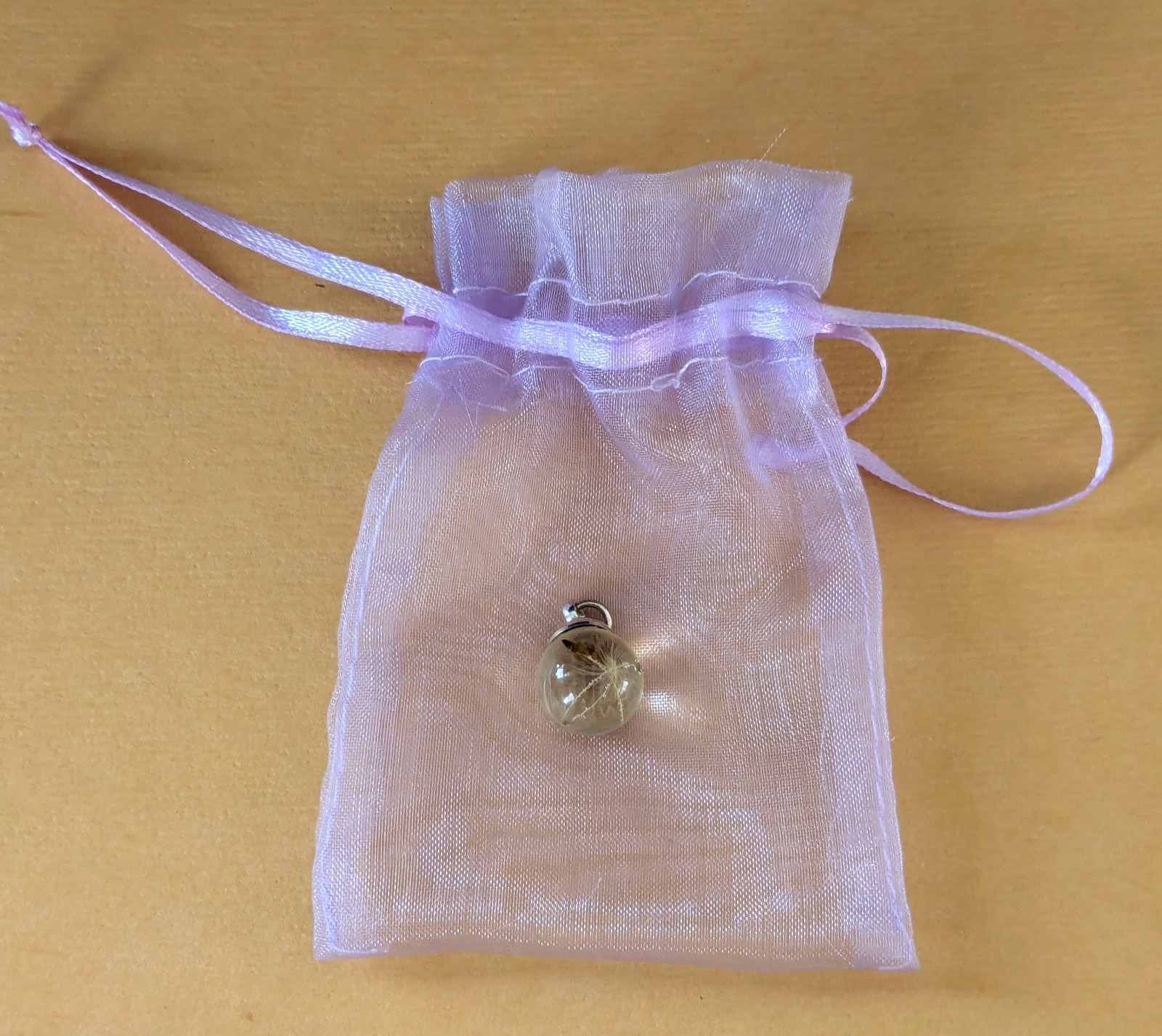 Real Dandelion Seed Orb Wish Charm Botanical Isles New Packaging & Gift Bag C016