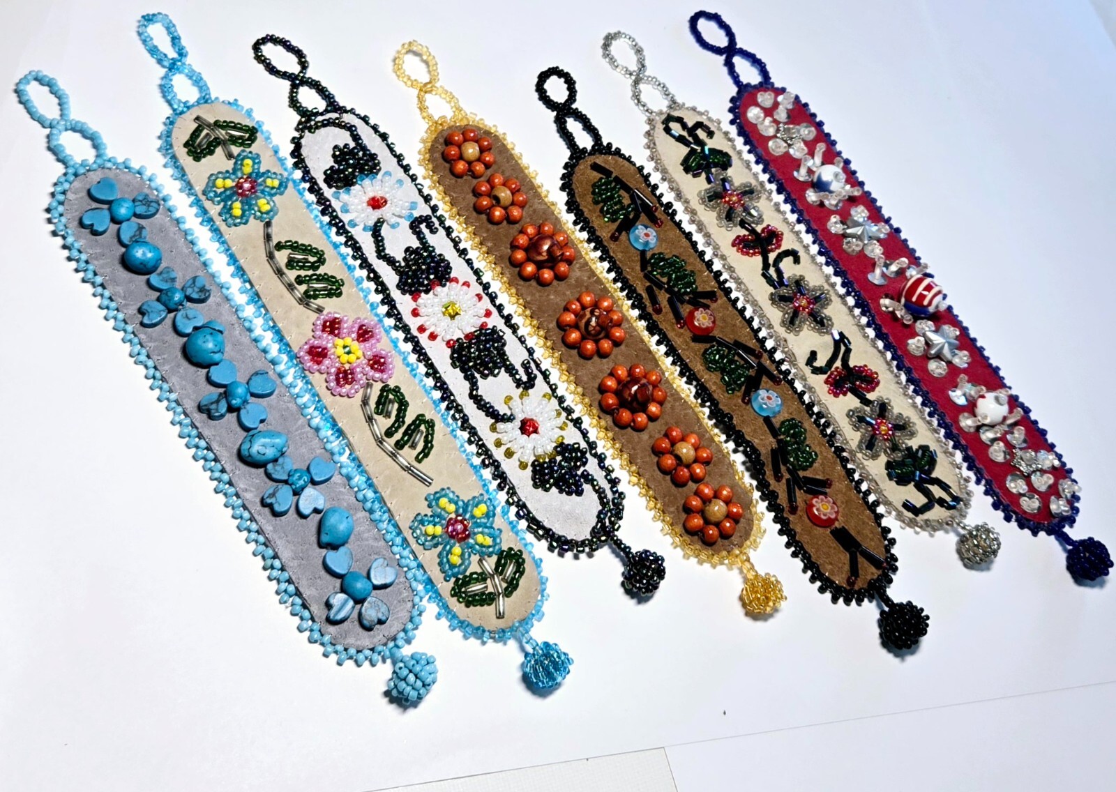 Colorful Bracelets Wholesale Lot of 12 Multi Color Handmade Stone flower Star