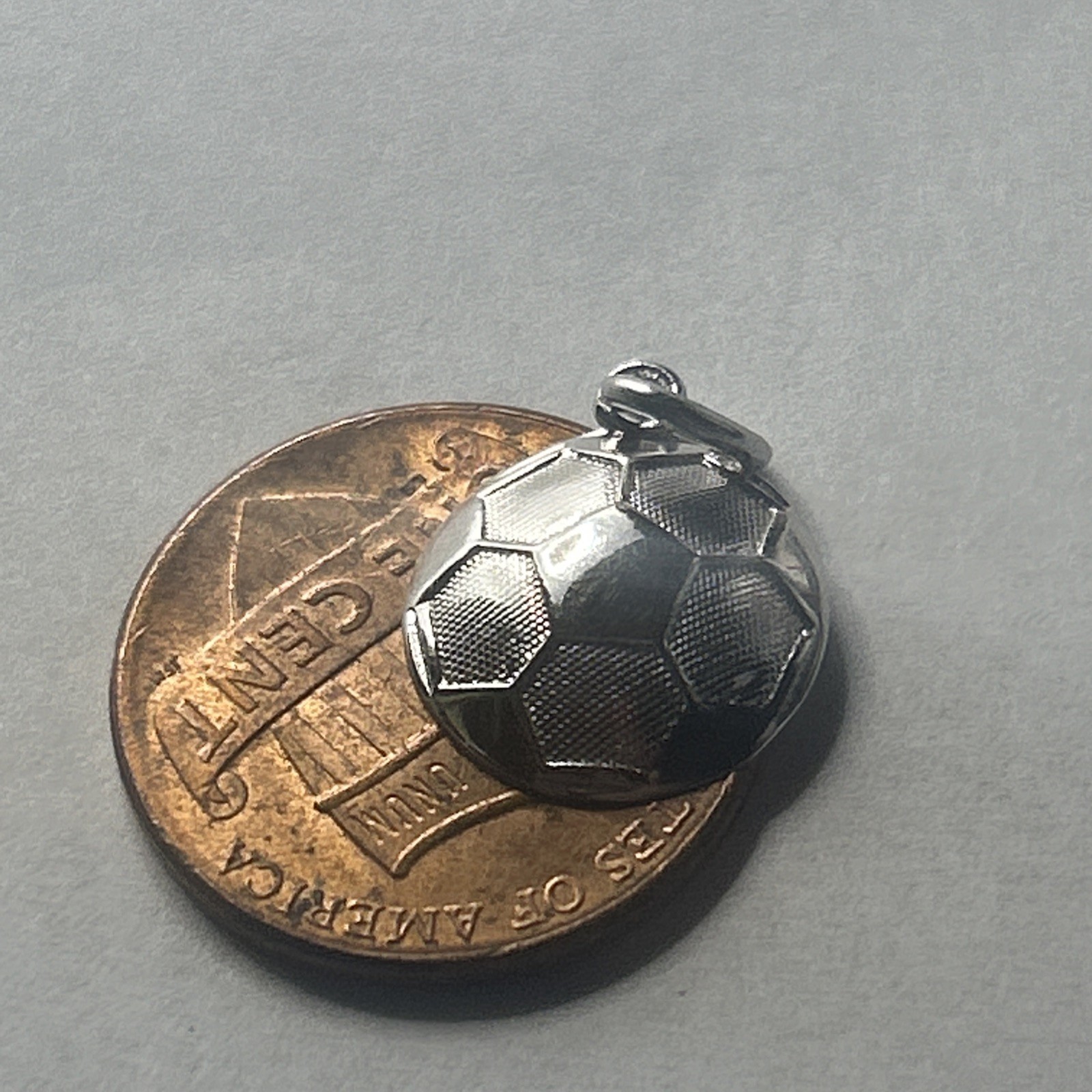 NEW 925 Sterling Silver 3D Soccer Ball Charm