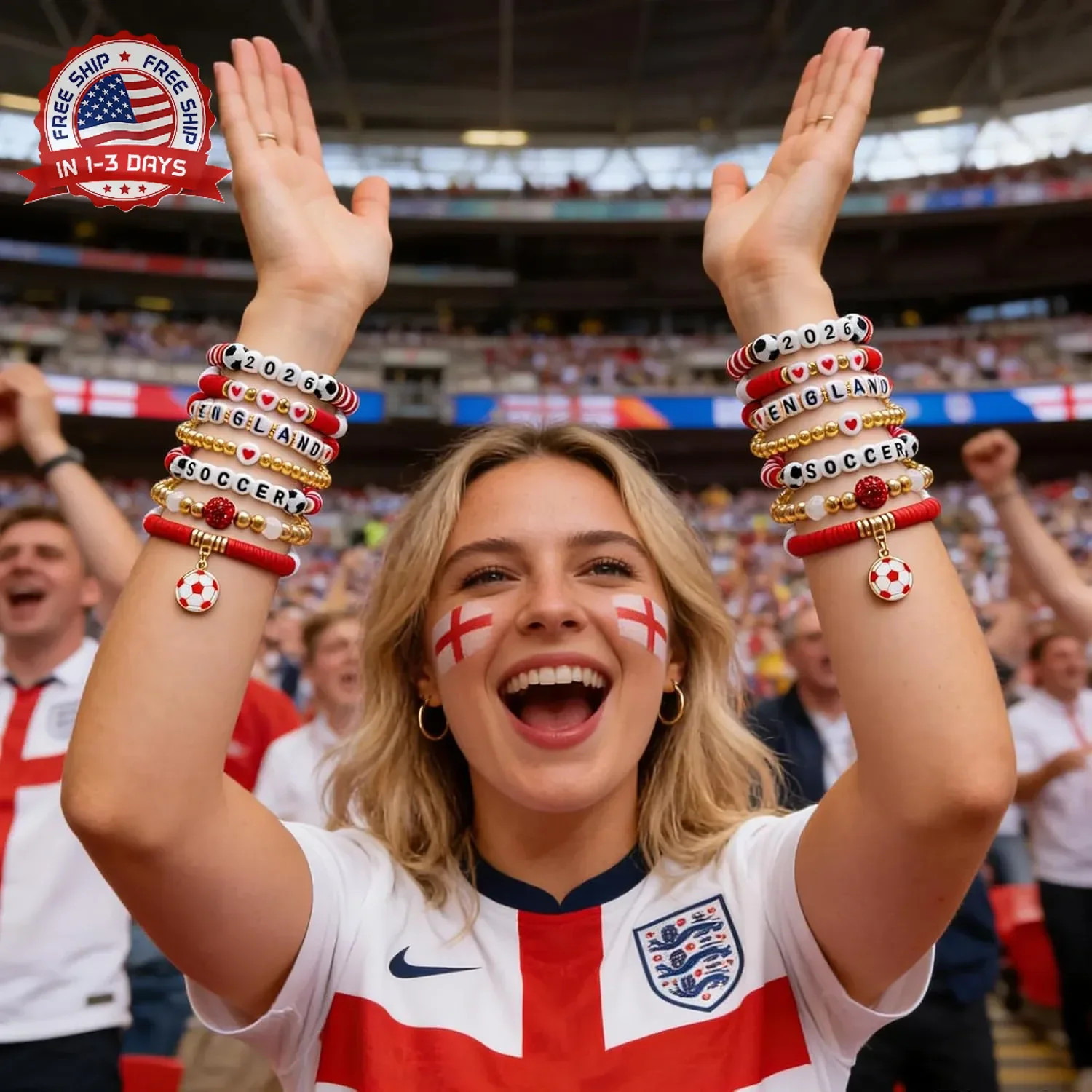 Soccer Bracelets for Women Men,Match Day Team Pride Accessories for 2026 Soccer