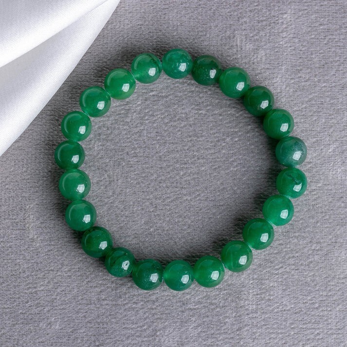 Natural Emerald Beads Bracelet Green Crystal Gemstone Guardian Bangle Gift