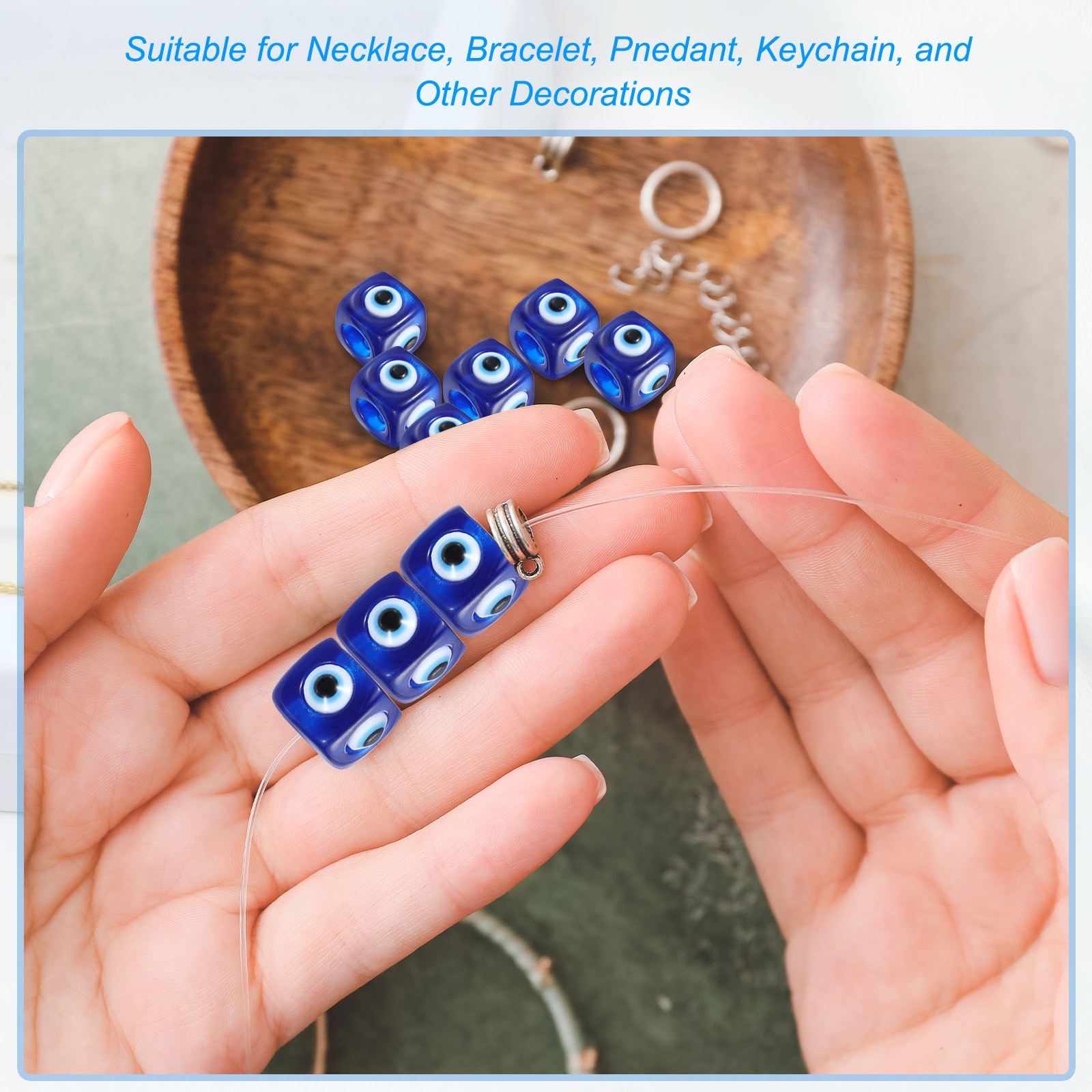 12mm Evil Eye Beads, 20 Pcs Large Hole Turkish Evil Eye Charm, Multicolor