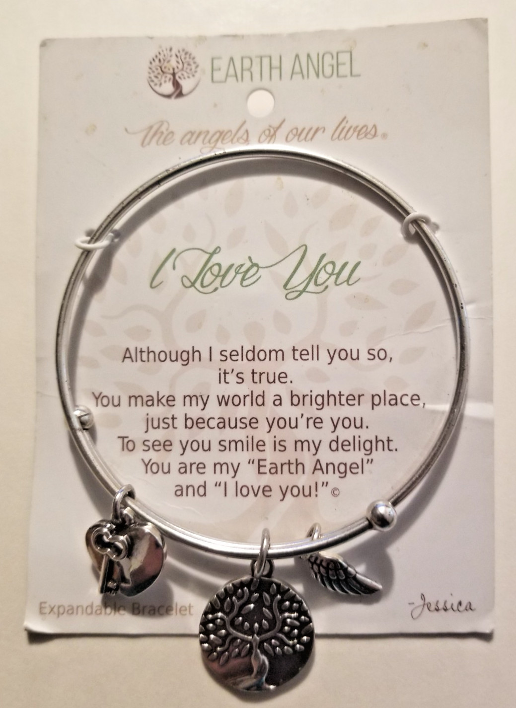 Earth Angels Bracelet I Love You For the Angels in Our Lives Silver Tone NEW