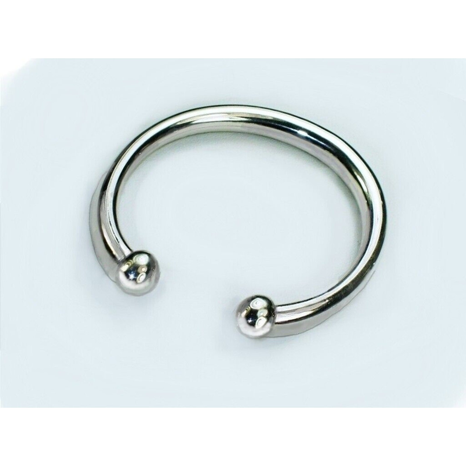 Handcrafted Silver Double Ball Open Cuff Bangle Bracelet for Small Wrists