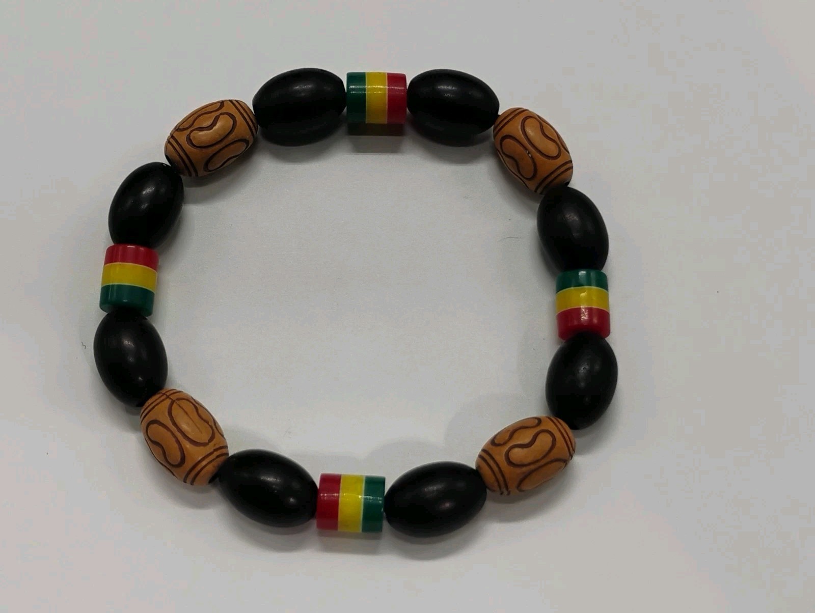 BRAND NEW Reggae Rasta Jamaican African Elastic Bead Bracelet Approx 8″