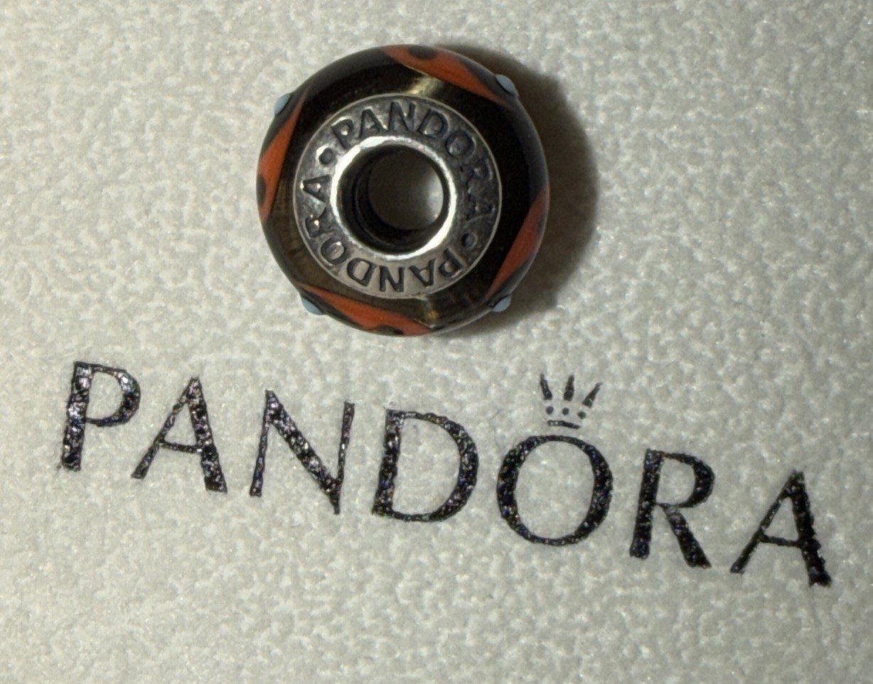PANDORA Retired Sterling Silver Murano Glass Red Ladybugs Bead – 790651