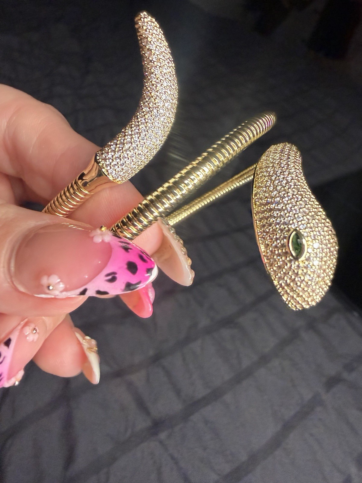 Gold Filled AAA CZ Snake Wrap Bracelet – Adjustable