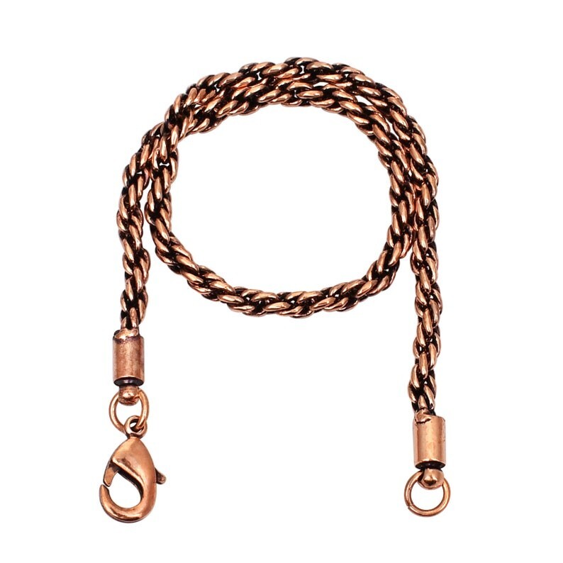 Pure Solid Copper Bracelet Arthritis Cuban Chain Curb Link Rider 11 mm Bracelet