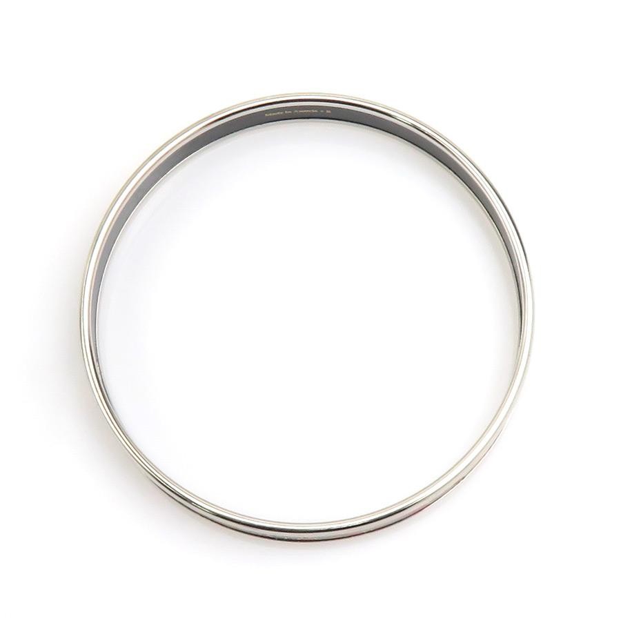 HERMES Bangle Bracelet Enamel Metal/Enamel Silver/Red/Multicoloured