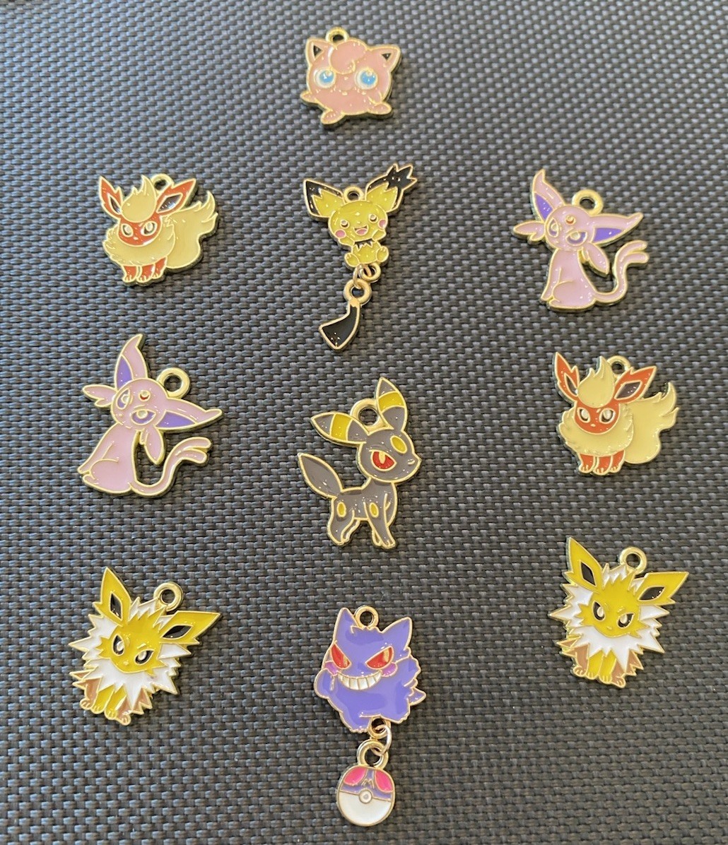 Set Of 10 Pokémon Pokemon Enamel Metal Charm Pendant New
