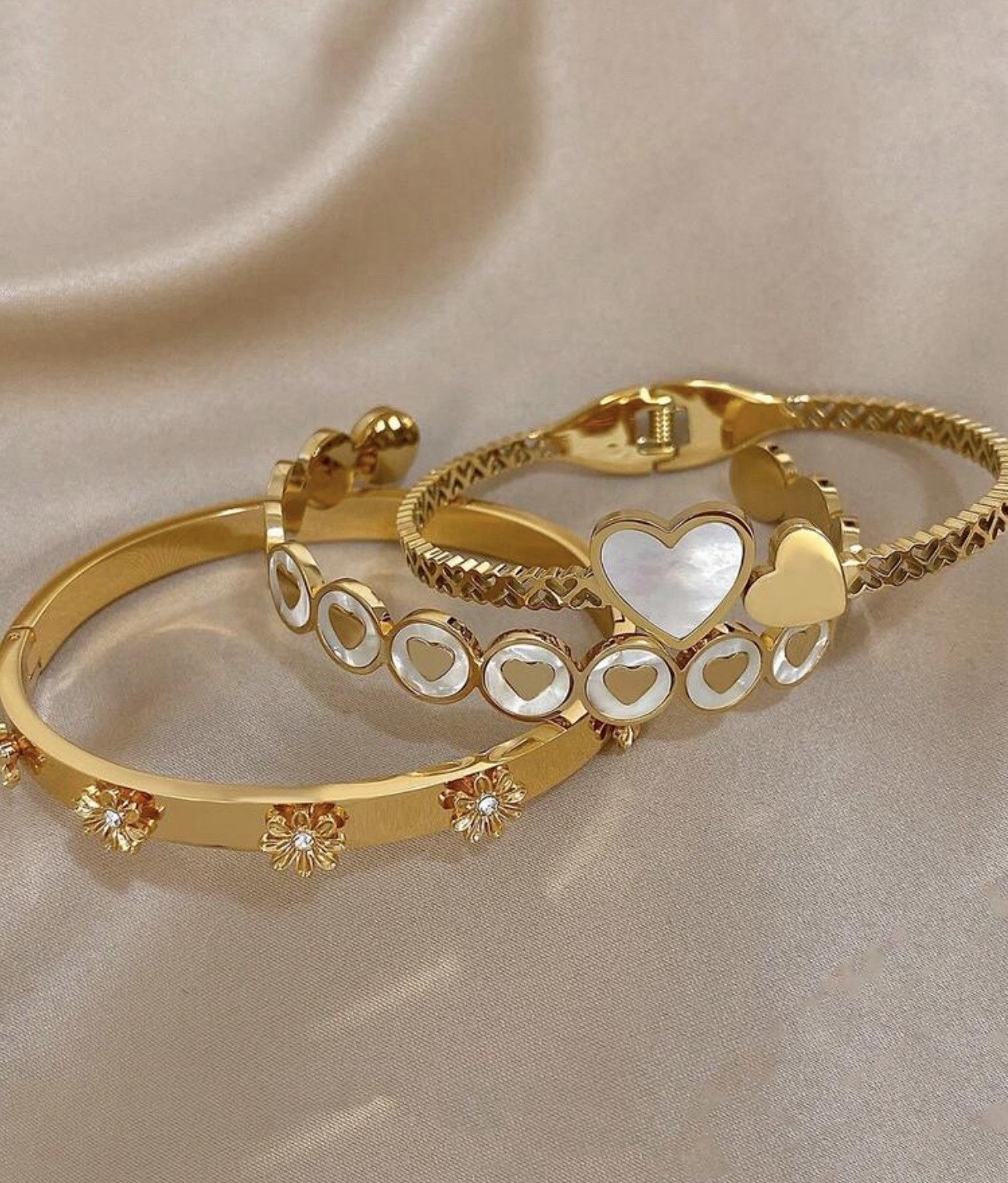 Set De Brazaletes De Acero Inoxidable Para Mujer PULCERAS De Mujer Dorado