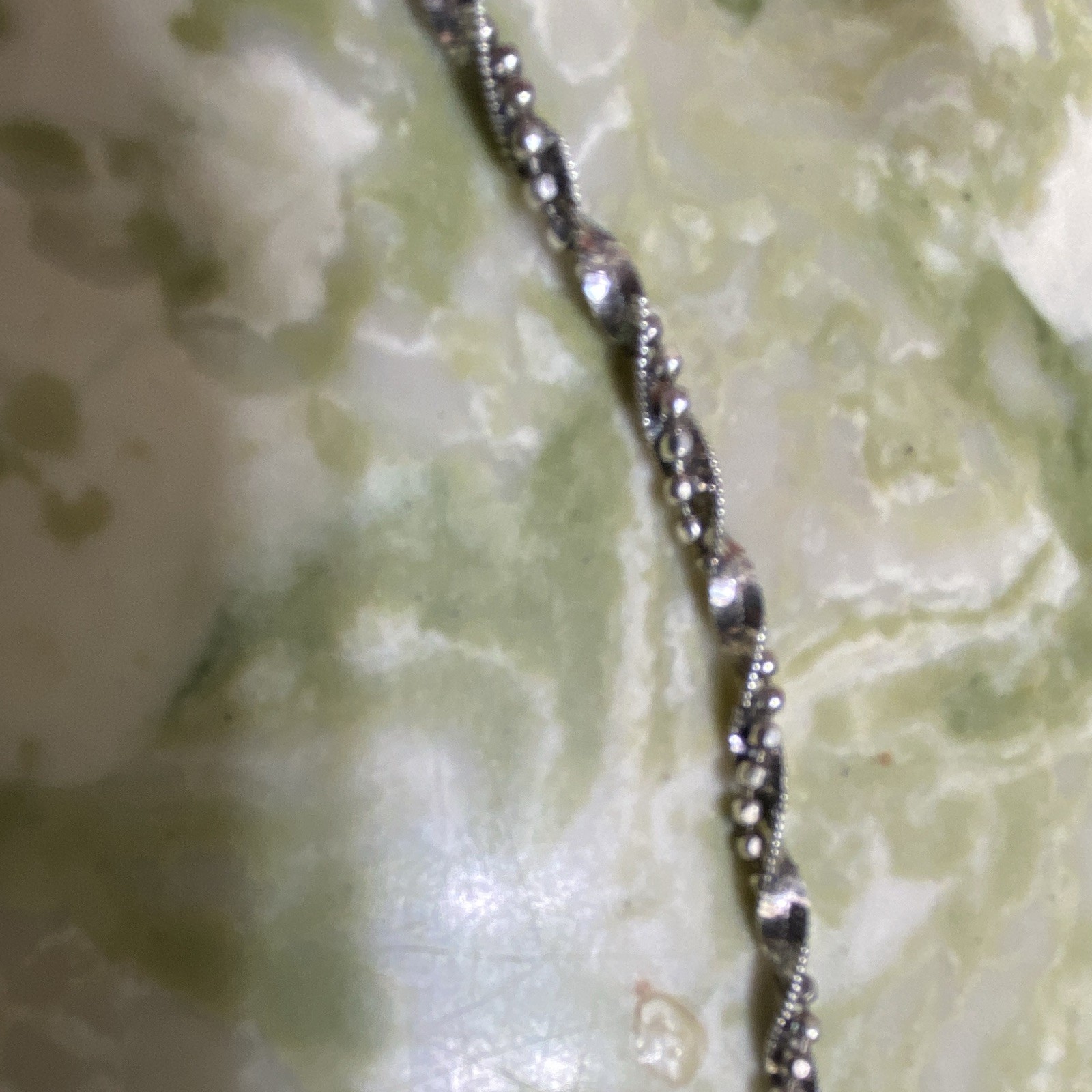 Silver Tone Metal Rope Chain Bracelet Lobster Clasp No Stone