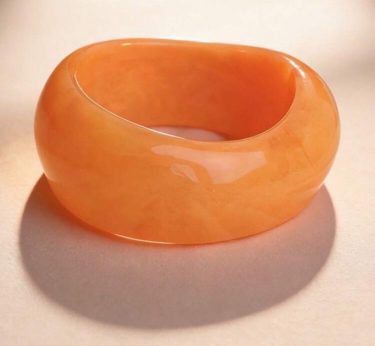 New 3pc Shades of Orange Resin Bangle Bracelets