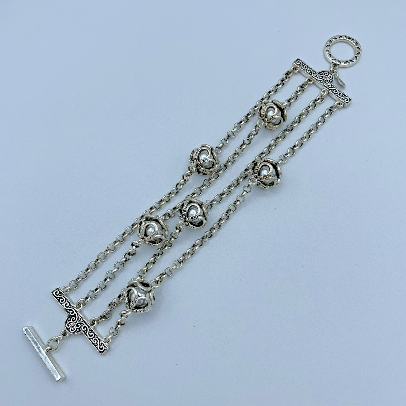 Premier Designs 6.5 inch Silver Tone Toggle Bracelet B6-49