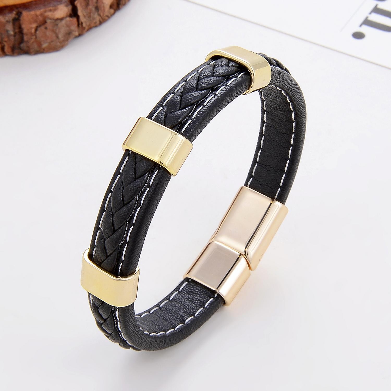 Classic Braided Leather Bracelet for Women & Men – Zinc Alloy Clasp Jewelry
