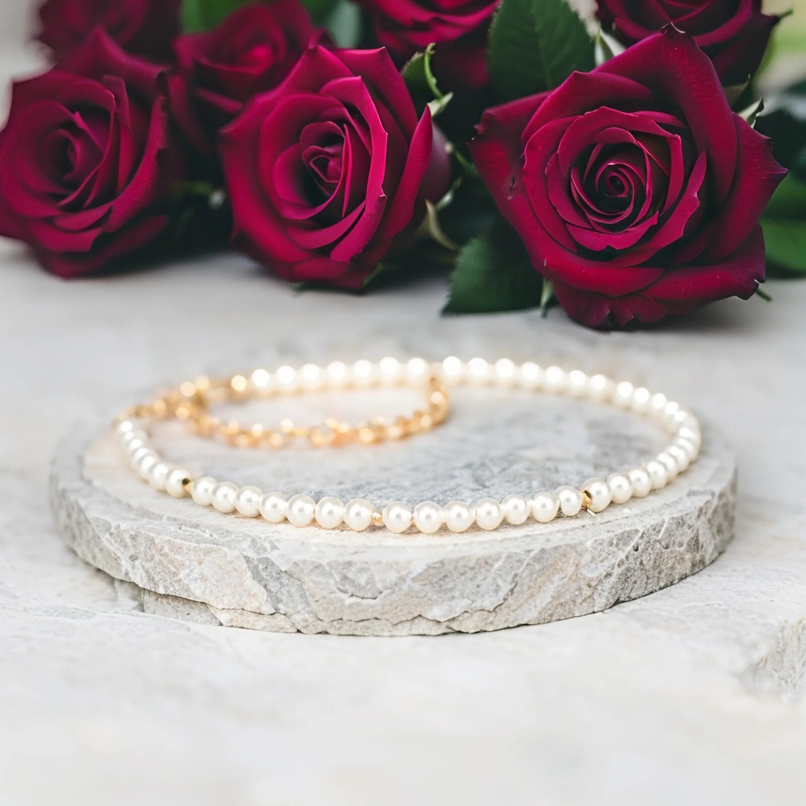 Natural 3mm Pearl Beads Minimalist Healing Delicate Bracelet Reiki Gift for Mom