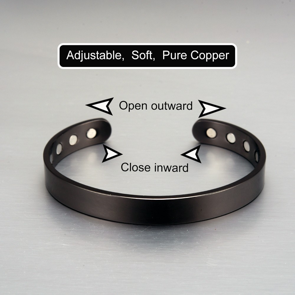 Pure Copper Magnetic Dome Bracelet Arthritis Pain Therapy Men Women Cuff. US