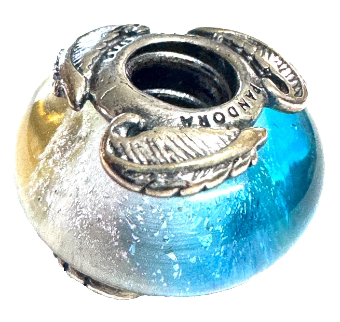 NWT 💕 Pandora Murano Glass and Curved Feather Charm 792577C00