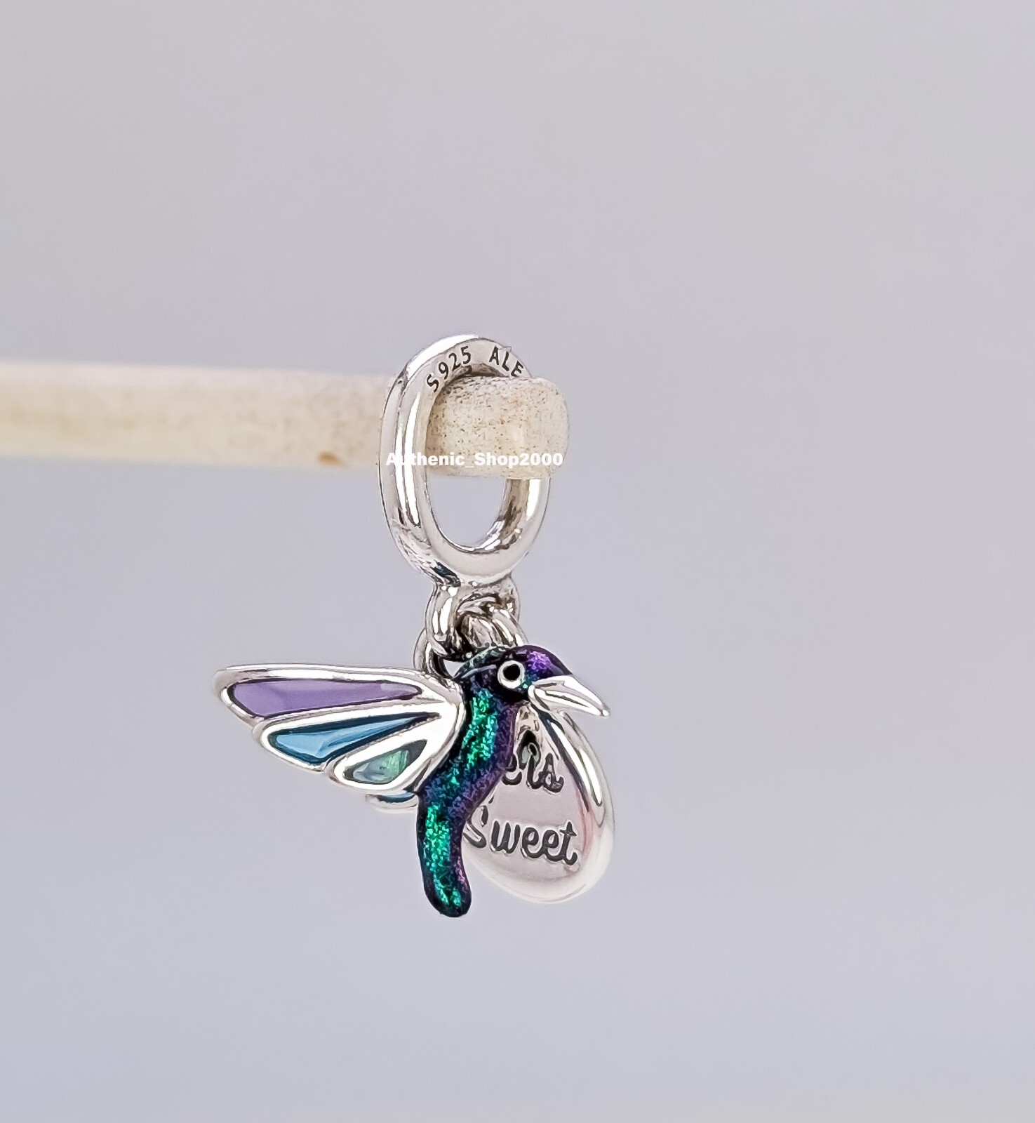 NEW 100% Authentic PANDORA 925 Ale Life is Sweet Hummingbird Charm 793746C01