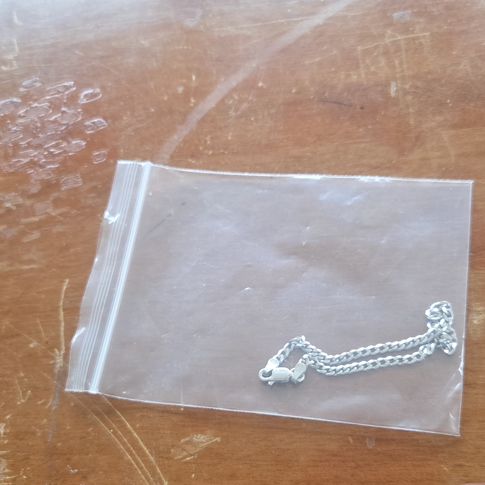 7 in Sterling Silver 925 Curb Link Chain Bracelet, Lobster Clasp, Signed 3mm