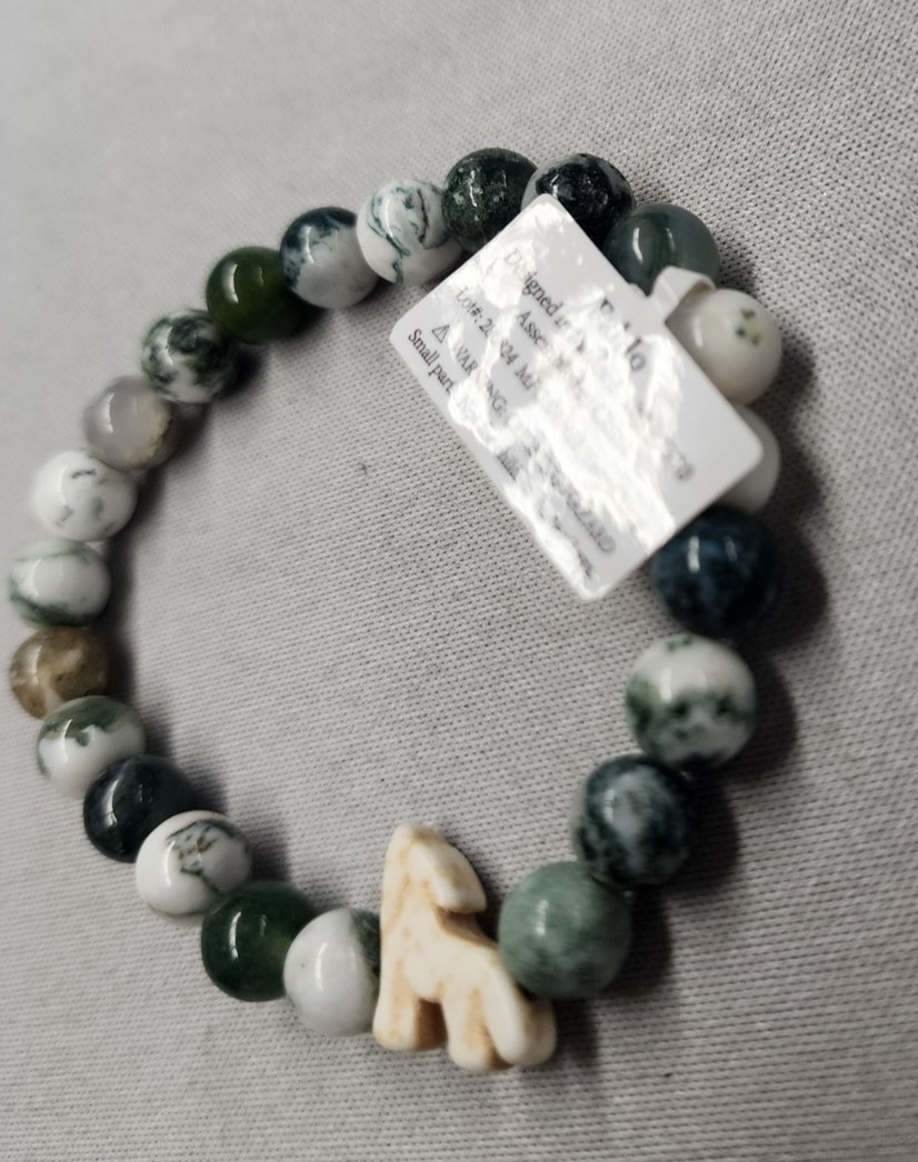 FAHLO Whale & Wolf Beaded Bracelet 7″ No Tracking Card