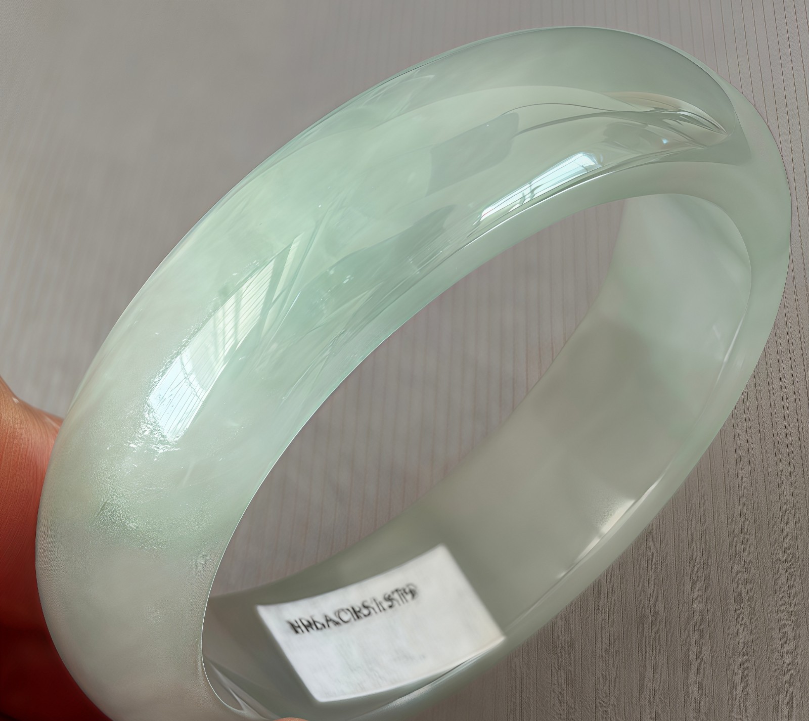 54.7mm White Green Emerald Icy Jadeite Jade Bracelet Bangle Burma Jade Bangle