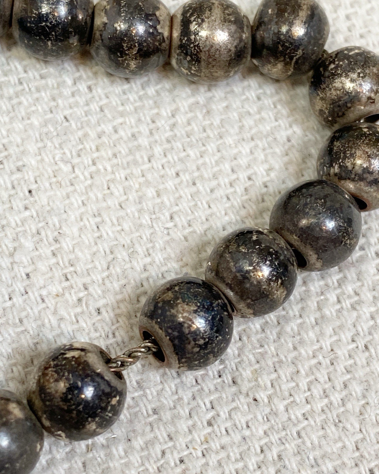 Ralph Lauren Silver Tone Bead Bracelet Toggle Clasp