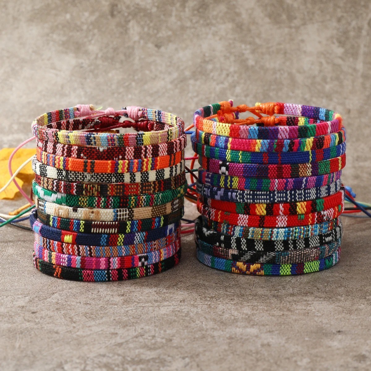 24pcs Bohemian Woven Friendship Bracelets Set Colorful Cloth Art for Men Women