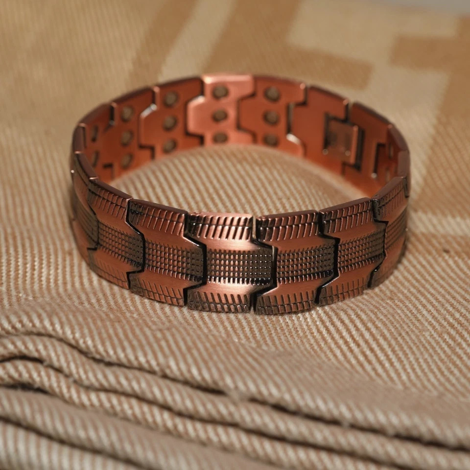 Adjustable Men’s Copper Magnetic Bracelet with Sizing Tool and Magnets
