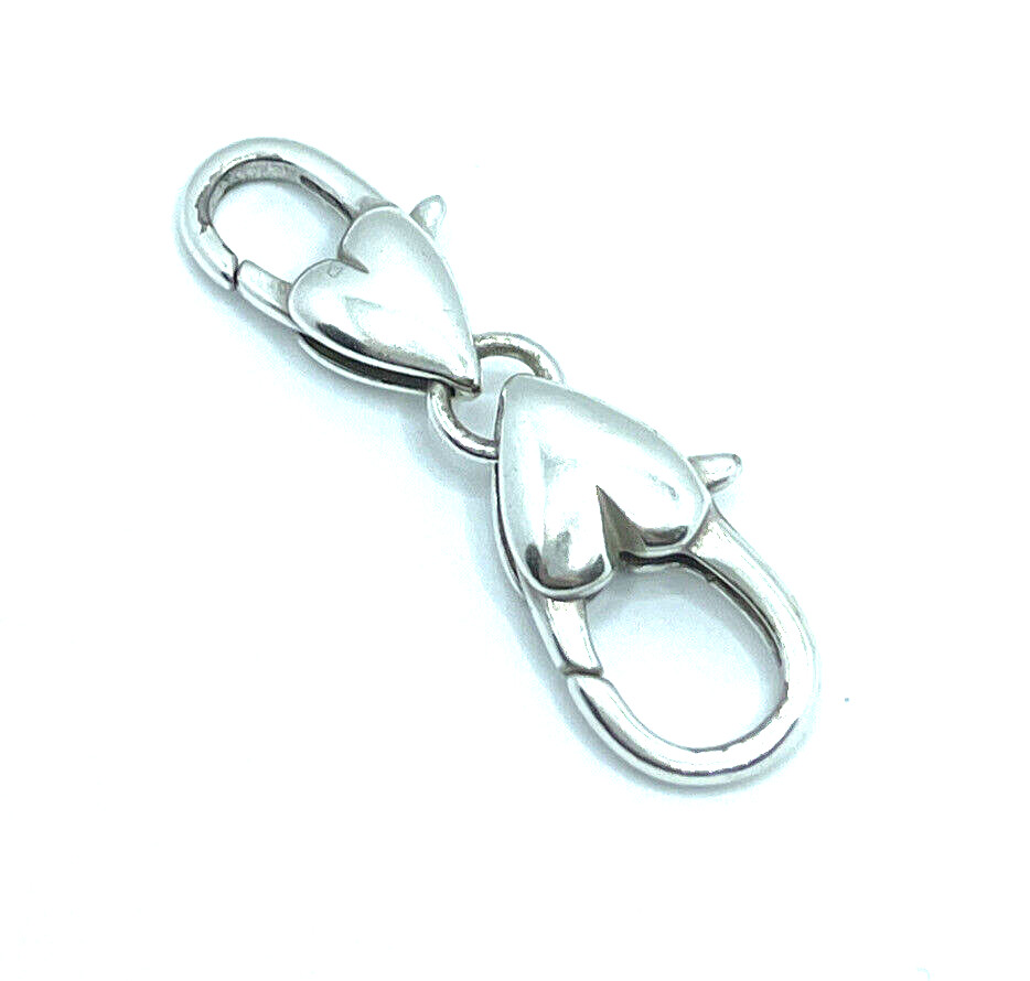 BRIGHTON Double Heart Lobster Clasp Custom EXTENDER Bracelet/Necklace Silver