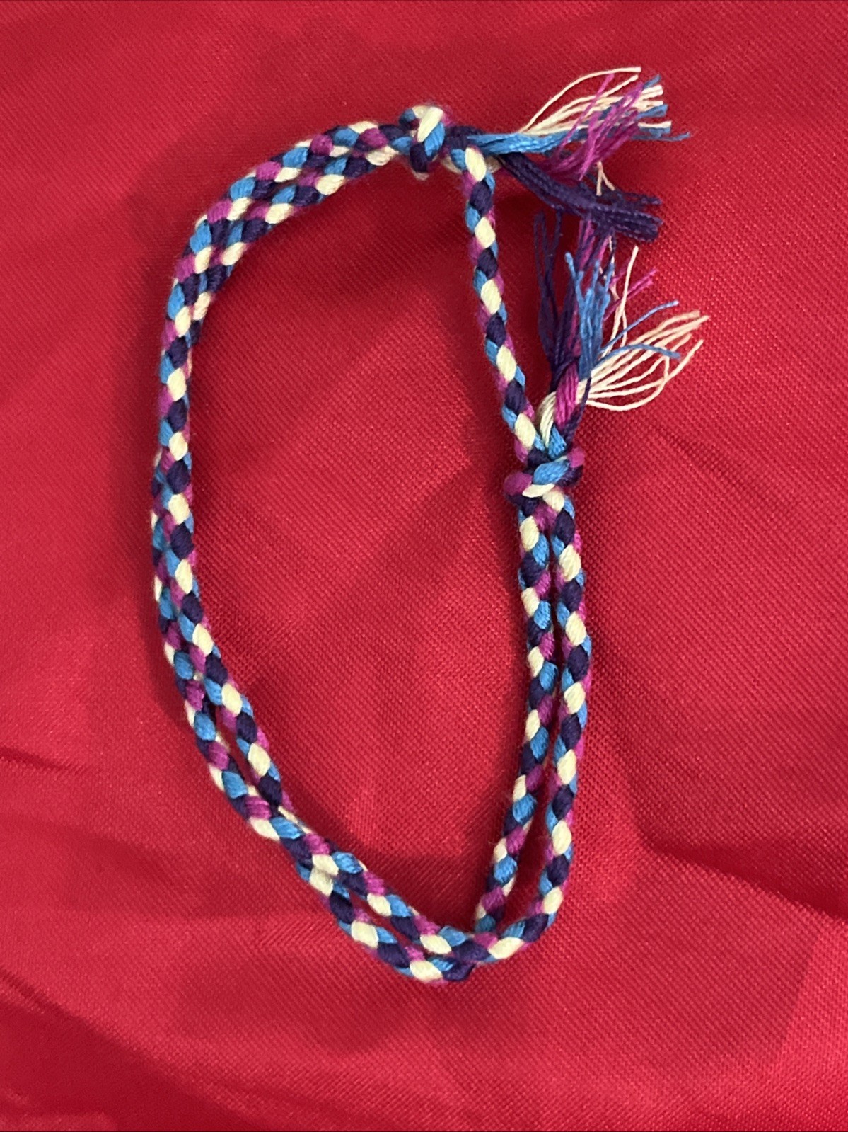 NEW BOHO BRAID THREAD FRIENDSHIP BRACELET ADJUSTABLE BLUE LIME PURPLE PLUM NIP