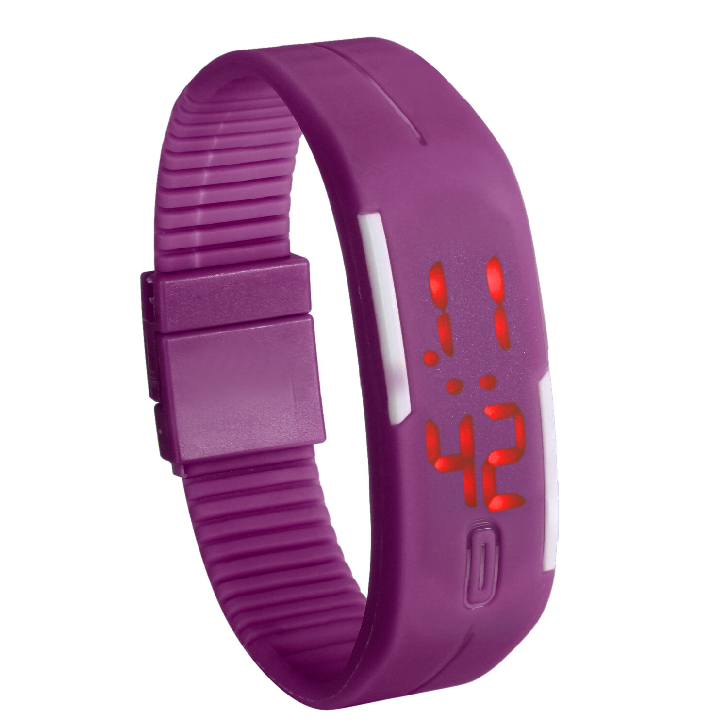 Mens Womens Teens Digital Silicone Rubber LED Watch Sports Bracelet Wrist Watch