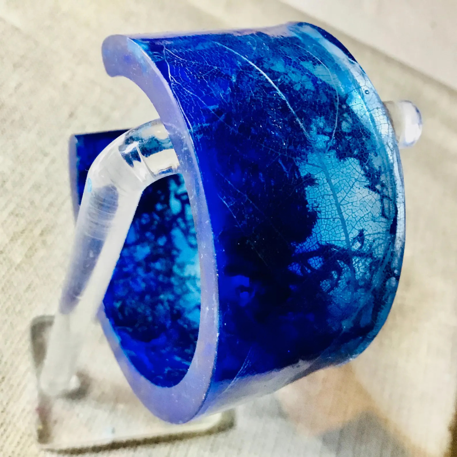 Blue moss & white leaf resin bangle,cuff bracelets,unique handmade jewelry gifts
