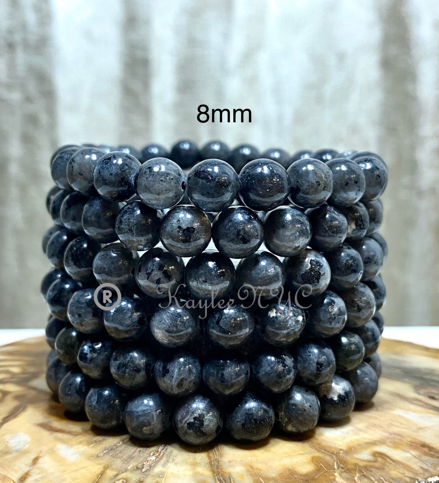 Wholesale Lot 6 Pcs Natural Larvikite 8mm 7.5” Healing Crystal Stretch Bracelet