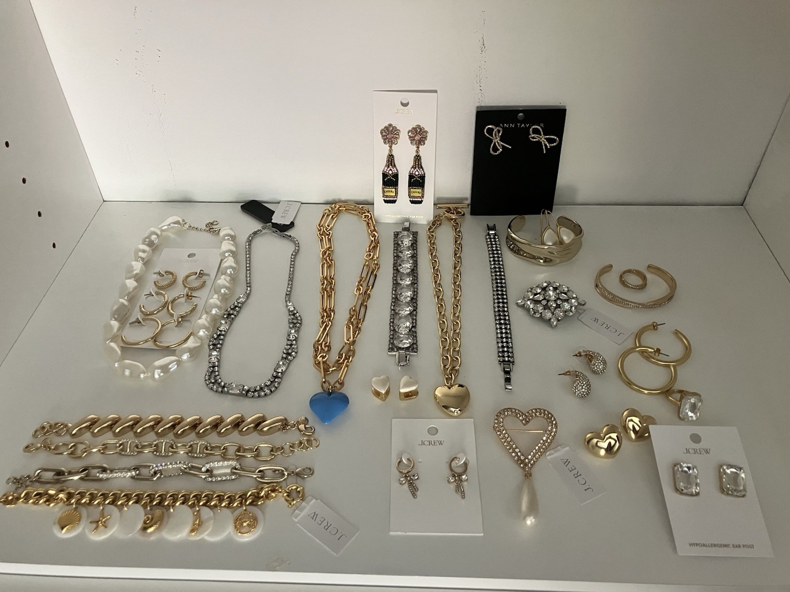 Brand New Current 25 Piece Lot Of J Crew Retail Necklaces, Earrings And Bracelet